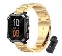 QJONSIU Bracelet Compatible avec Blackview W70 Pro, Acier Inoxydable Métal Remplacement Strap, Réglable-Gold