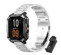 QJONSIU Bracelet Compatible avec Blackview W70 Pro, Acier Inoxydable Métal Remplacement Strap, Réglable-Silver