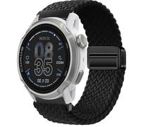 QJONSIU Bracelet Compatible avec Coros Apex 4 42mm, Respirant Nylon Remplacement Strap avec Boucle Magnétique-Noir