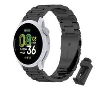 QJONSIU Bracelet Compatible avec Coros Pace 4, Acier Inoxydable Métal Remplacement Strap, Réglable-Black
