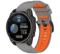 QJONSIU Bracelet Compatible avec Garmin Descent G2, Respirant Bicolore Bracelet en Silicone Souple-Gris/Jaune