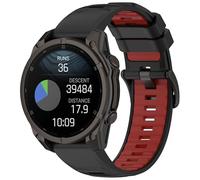 QJONSIU Bracelet Compatible avec Garmin Descent G2, Respirant Bicolore Bracelet en Silicone Souple-Noir/Rouge