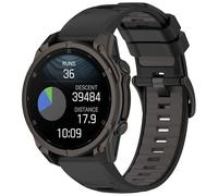 QJONSIU Bracelet Compatible avec Garmin Descent G2, Respirant Bicolore Bracelet en Silicone Souple-Noir/Gris