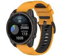 QJONSIU Bracelet Compatible avec Garmin Descent G2, Respirant Bicolore Bracelet en Silicone Souple-Orange