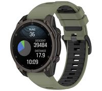 QJONSIU Bracelet Compatible avec Garmin Descent G2, Respirant Bicolore Bracelet en Silicone Souple-Vert/Noir