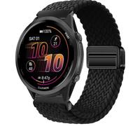 QJONSIU Bracelet Compatible avec Garmin Forerunner 570 47mm, Respirant Nylon Remplacement Strap avec Boucle Magnétique-Noir