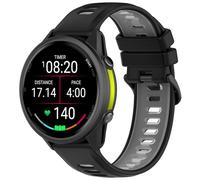 QJONSIU Bracelet Compatible avec Garmin Forerunner 970, Respirant Bicolore Bracelet en Silicone Souple-Noir/Gris