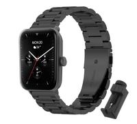 QJONSIU Bracelet Compatible avec Hama Smartwatch 6010, Acier Inoxydable Métal Remplacement Strap, Réglable-Black