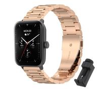 QJONSIU Bracelet Compatible avec Hama Smartwatch 6010, Acier Inoxydable Métal Remplacement Strap, Réglable-RG