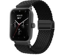QJONSIU Bracelet Compatible avec Hama Smartwatch 6010, Respirant Nylon Remplacement Strap avec Boucle Magnétique-Noir
