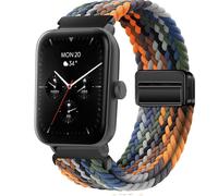 QJONSIU Bracelet Compatible avec Hama Smartwatch 6010, Respirant Nylon Remplacement Strap avec Boucle Magnétique-Noir
