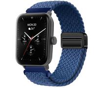 QJONSIU Bracelet Compatible avec Hama Smartwatch 6010, Respirant Nylon Remplacement Strap avec Boucle Magnétique-Bleu