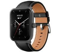 QJONSIU Bracelet Compatible avec Hama Smartwatch 6010, Respirant Souple Remplacement Strap en Cuir, Réglable-Noir