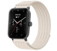 QJONSIU Bracelet Compatible avec Hama Smartwatch 6010, Sport Respirant Nylon Remplacement Strap Léger Réglable-white