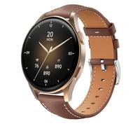 QJONSIU Bracelet Compatible avec Hama Smartwatch 8900 1,32, Respirant Souple Remplacement Strap en Cuir, Réglable-Brun