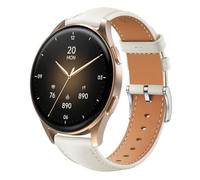 QJONSIU Bracelet Compatible avec Hama Smartwatch 8900 1,32, Respirant Souple Remplacement Strap en Cuir, Réglable-Blanc