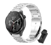 QJONSIU Bracelet Compatible avec Hama Smartwatch 9000, Acier Inoxydable Métal Remplacement Strap, Réglable-Black