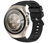 QJONSIU Bracelet Compatible avec Huawei Watch 5 46 mm, Respirant Bracelet en Silicone Souple, Respectueux de la Peau-Noir