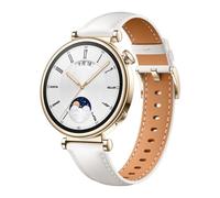 QJONSIU Bracelet Compatible avec Huawei Watch GT 5 41mm, [Respirant] Bracelet en Cuir Véritable, Souple Bracelet strap de Remplacement pour Huawei Watch GT 5 41mm-Blanc