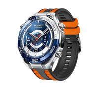 QJONSIU Bracelet Compatible avec Huawei Watch Ultimate 2, Respirant Bicolore Bracelet en Silicone Souple-Noir/Jaune