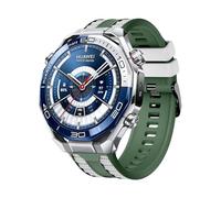 QJONSIU Bracelet Compatible avec Huawei Watch Ultimate 2, Respirant Bicolore Bracelet en Silicone Souple-Vert/Blanc