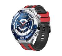 QJONSIU Bracelet Compatible avec Huawei Watch Ultimate 2, Respirant Bicolore Bracelet en Silicone Souple-Noir/Rouge