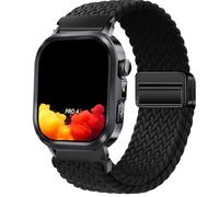 QJONSIU Bracelet Compatible avec Knauermann Pro 4 ECKIG, Respirant Nylon Remplacement Strap avec Boucle Magnétique-Noir