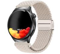 QJONSIU Bracelet Compatible avec Knauermann Pro 4 RUND, Respirant Nylon Remplacement Strap avec Boucle Magnétique-white
