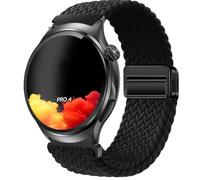 QJONSIU Bracelet Compatible avec Knauermann Pro 4 RUND, Respirant Nylon Remplacement Strap avec Boucle Magnétique-Noir