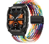 QJONSIU Bracelet Compatible avec Kospet TANK M4 SE, Respirant Nylon Remplacement Strap avec Boucle Magnétique-Noir