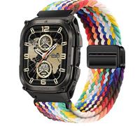 QJONSIU Bracelet Compatible avec Kospet TANK M4 SE, Respirant Nylon Remplacement Strap avec Boucle Magnétique-Colourful