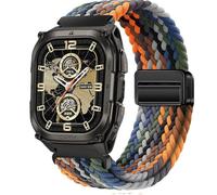 QJONSIU Bracelet Compatible avec Kospet TANK M4 SE, Respirant Nylon Remplacement Strap avec Boucle Magnétique-Noir