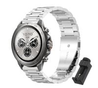 QJONSIU Bracelet Compatible avec Mibro Watch GS Explorer S, Acier Inoxydable Métal Remplacement Strap, Réglable-Silver