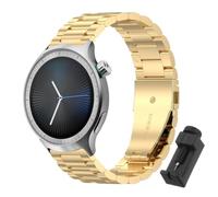 QJONSIU Bracelet Compatible avec Motorola Moto Watch 2026, Acier Inoxydable Métal Remplacement Strap, Réglable-Gold