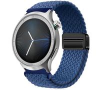 QJONSIU Bracelet Compatible avec Motorola Moto Watch 2026, Respirant Nylon Remplacement Strap avec Boucle Magnétique-Bleu