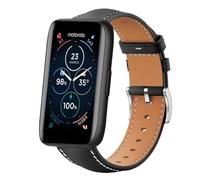 QJONSIU Bracelet Compatible avec Motorola Moto Watch 40, Respirant Souple Remplacement Strap en Cuir, Réglable-Noir