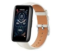QJONSIU Bracelet Compatible avec Motorola Moto Watch 40, Respirant Souple Remplacement Strap en Cuir, Réglable-Blanc