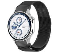 QJONSIU Bracelet Compatible avec Oneplus Watch 2R, Magnétique Acier Inoxydable Respirant Strap, Milanais Maille, Réglable-Black