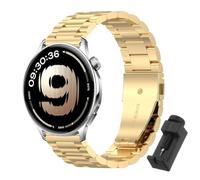 QJONSIU Bracelet Compatible avec OnePlus Watch Lite, Acier Inoxydable Métal Remplacement Strap, Réglable-Gold