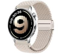 QJONSIU Bracelet Compatible avec OnePlus Watch Lite, Respirant Nylon Remplacement Strap avec Boucle Magnétique-white