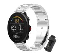 QJONSIU Bracelet Compatible avec Polar Vantage M2, Acier Inoxydable Métal Remplacement Strap, Réglable-Silver