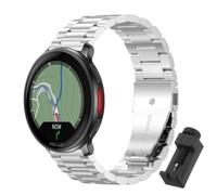 QJONSIU Bracelet Compatible avec Polar Vantage V3, Acier Inoxydable Métal Remplacement Strap, Réglable-Silver