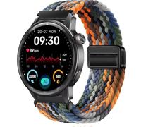 QJONSIU Bracelet Compatible avec Realme Watch S2, Respirant Nylon Remplacement Strap avec Boucle Magnétique-Noir
