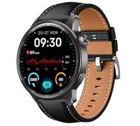 QJONSIU Bracelet Compatible avec Realme Watch S2, Respirant Souple Remplacement Strap en Cuir, Réglable-Noir