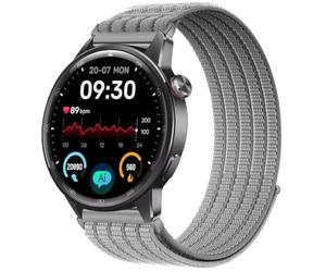 QJONSIU Bracelet Compatible avec Realme Watch S2, Sport Respirant Nylon Remplacement Strap Léger Réglable-Gris