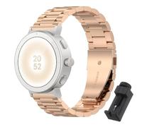 QJONSIU Bracelet Compatible avec Realme Watch S5, Acier Inoxydable Métal Remplacement Strap, Réglable-Black