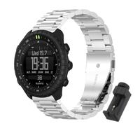 QJONSIU Bracelet Compatible avec Suunto Core 2, Acier Inoxydable Métal Remplacement Strap, Réglable-Silver