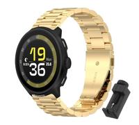 QJONSIU Bracelet Compatible avec Suunto Run, Acier Inoxydable Métal Remplacement Strap, Réglable-Gold