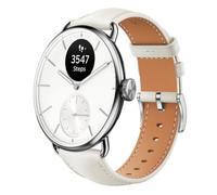 QJONSIU Bracelet Compatible avec Withings ScanWatch 2 38mm, Respirant Souple Remplacement Strap en Cuir, Réglable-Blanc