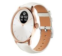 QJONSIU Bracelet Compatible avec Withings ScanWatch Light, Respirant Souple Remplacement Strap en Cuir, Réglable-Blanc